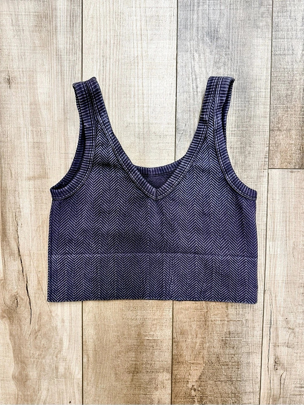 NikiBiki Reversible Herringbone Crop Top